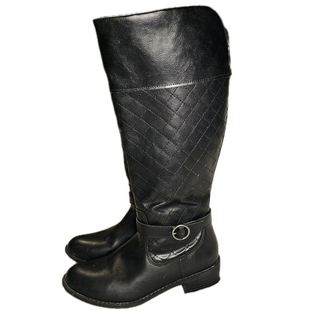 St . John's Bay SJB Deer Knee High Black Riding Boots Women's Size 7.5M